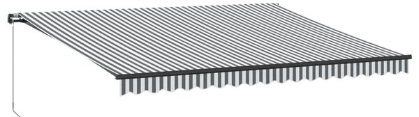 Tenda na ručno uvlačenje antracit i bijela 450 x 350 cm - Antracitno siva / 450 x 350 cm