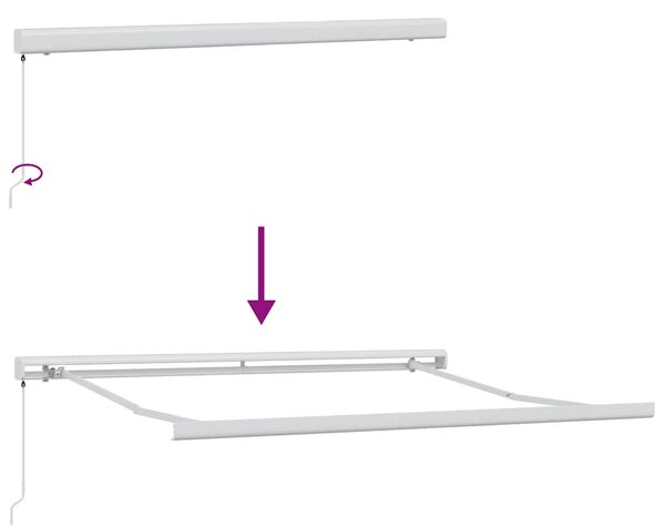 Tenda na uvlačenje antracit i bijela 3x2,5 m tkanina i aluminij - Antracitno siva / 3 x 2.5 m