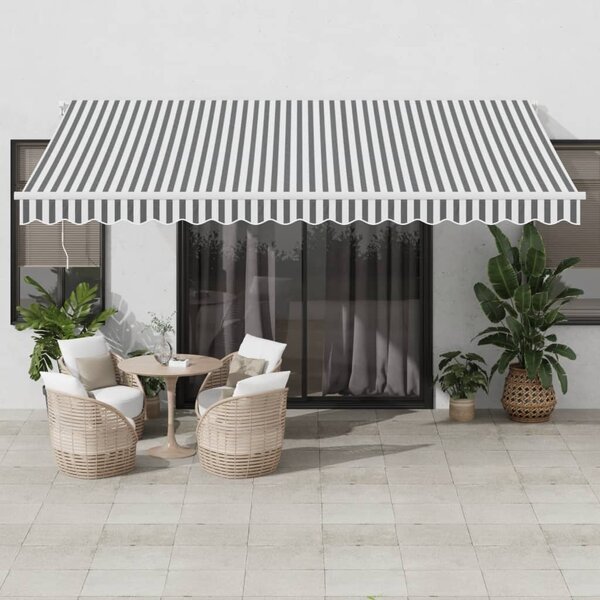 Tenda na ručno uvlačenje antracit i bijela 450 x 350 cm - Antracitno siva / 450 x 350 cm