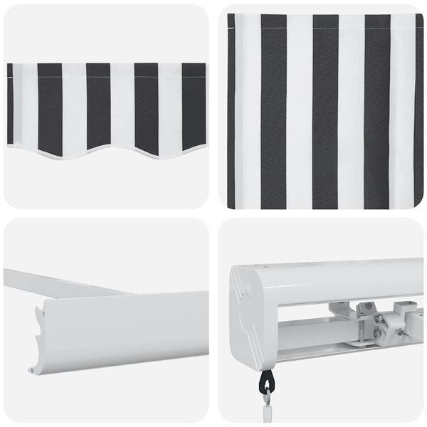 Tenda na uvlačenje antracit i bijela 3x2,5 m tkanina i aluminij - Antracitno siva / 3 x 2.5 m