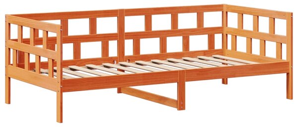 Dnevni krevet s krovom voštano smeđi 80x200 cm masivna borovina - Smeđa / 80 x 200 cm