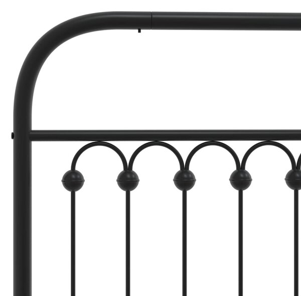 Metalni okvir kreveta uzglavlje i podnožje crni 183x203 cm - Crna / 183 x 203 cm