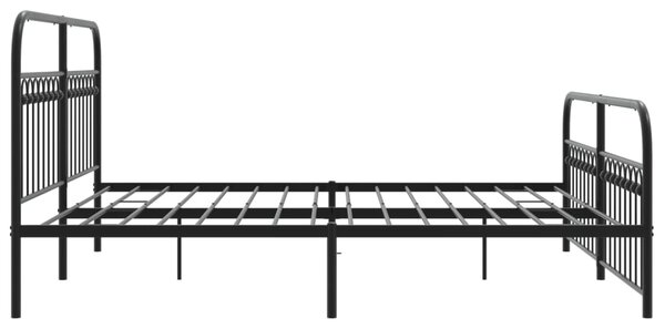 Metalni okvir kreveta uzglavlje i podnožje crni 183x203 cm - Crna / 183 x 203 cm