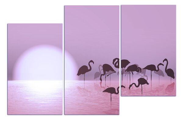 Slika na platnu - Silueta flaminga 132FC (90x60 cm)