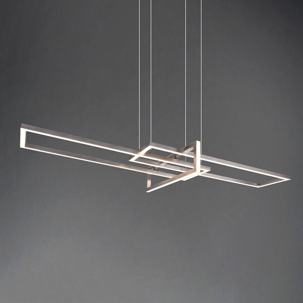 Trio Lighting Salinas LED viseća svjetiljka, 3.000 K, mat nikal, prigušiva, Sivo, Dnevni boravak/blagovaonica, Metal