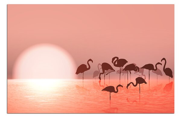 Slika na platnu - Silueta flaminga 132A (60x40 cm)