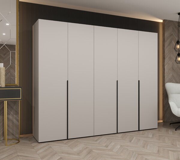 Ormar za garderobu 250 cm Alice 1 (kašmir + crna)