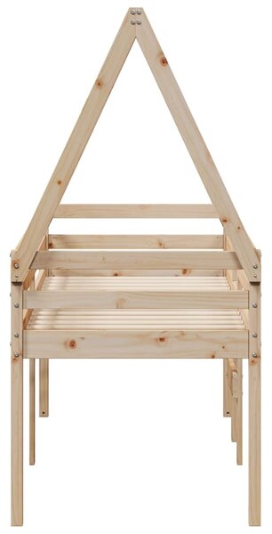 Visoki krevet s krovom 75 x 190 cm od masivne borovine - Smeđa / 75 x 190 cm