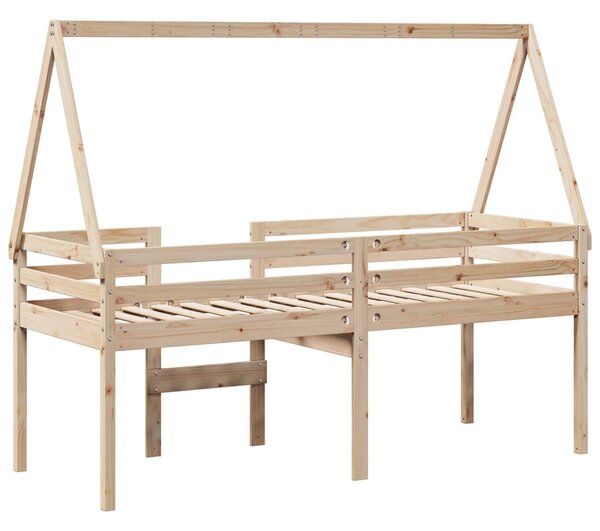 Visoki krevet s krovom 75 x 190 cm od masivne borovine - Smeđa / 75 x 190 cm