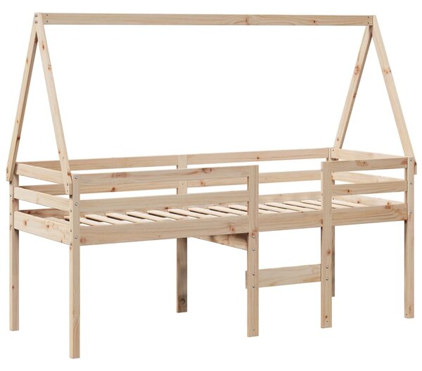 Visoki krevet s krovom 75 x 190 cm od masivne borovine - Smeđa / 75 x 190 cm
