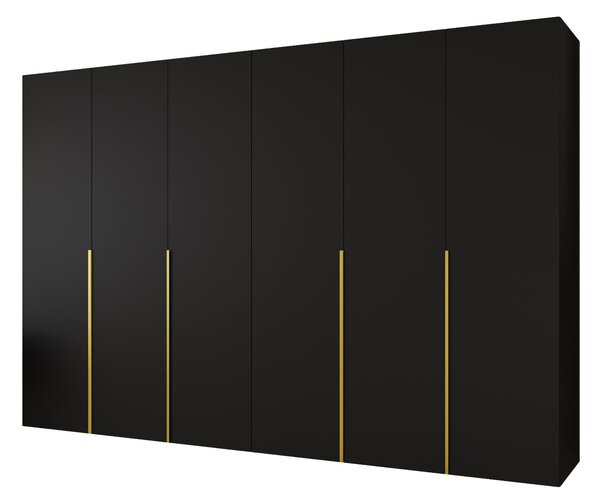 Ormar za garderobu 300 cm Alice 1 (crna + zlatna)