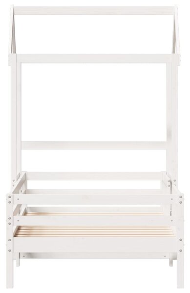 Okvir kreveta s krovom bijeli 75x190 cm od borovine - Bijela / 75 x 190 cm