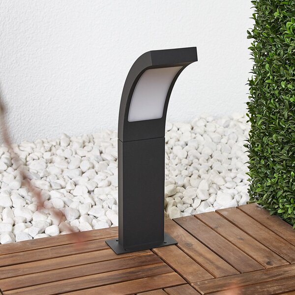 Lucande LED postolje Juvia, 40 cm, antracit, IP54, Crno, Aluminij