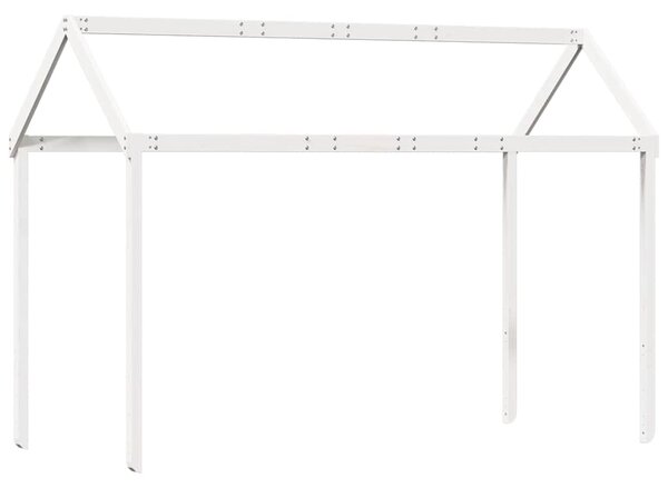 Krevet na kat s krovom bijeli 80 x 200 cm od masivne borovine - Bijela / 80 x 200 cm