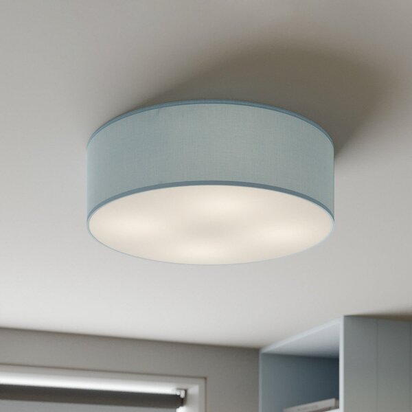 TK Lighting Stropna svjetiljka Rondo, plava, Ø 45 cm, prigušiva, Plava, spavaća soba, Tkanina / tekstil