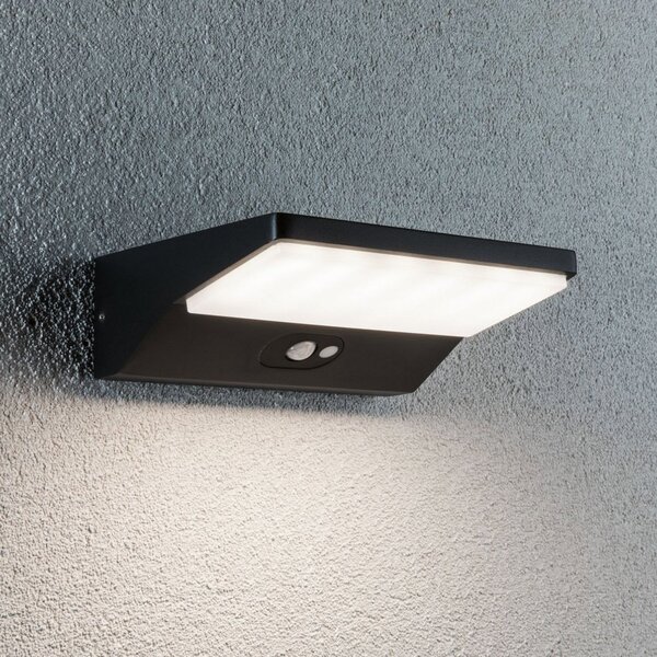 Paulmann House LED zidna svjetiljka, dubina senzora 15 cm, Crno, Metal