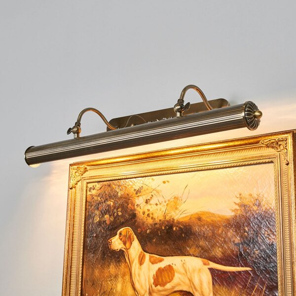 Lindby zidna lampa za sliku Joely, 73 cm, mesing, metal, E14, prigušiva, Bronca / stari mesing, Dnevni boravak/blagovaonica, Metal