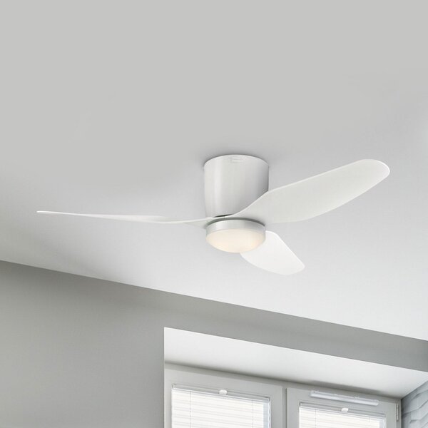 Westinghouse Carla LED stropni ventilator, tih, 117 cm, bijeli, prigušiva, Bijela, Dnevni boravak/blagovaonica, Plastika