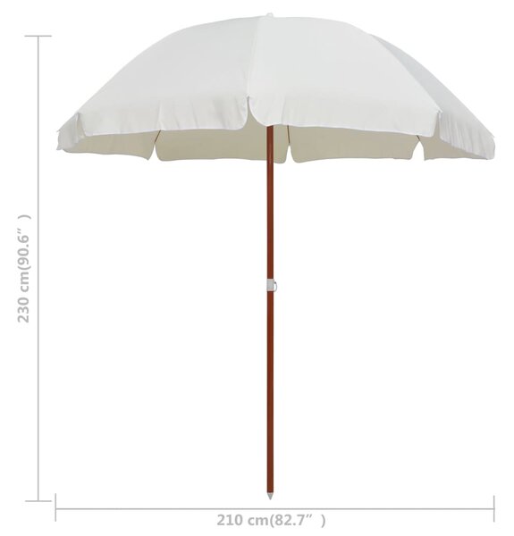 Vrtni suncobran s čeličnim stupom 240 cm boja pijeska - Bež / 240 cm