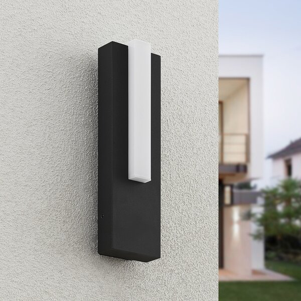 Lucande LED vanjska zidna svjetiljka Virgalia, 31cm, antracit, IP65, Crno, Aluminij