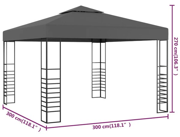 Vrtni šator 3 x 3 m antracit - Antracitno siva / N/A