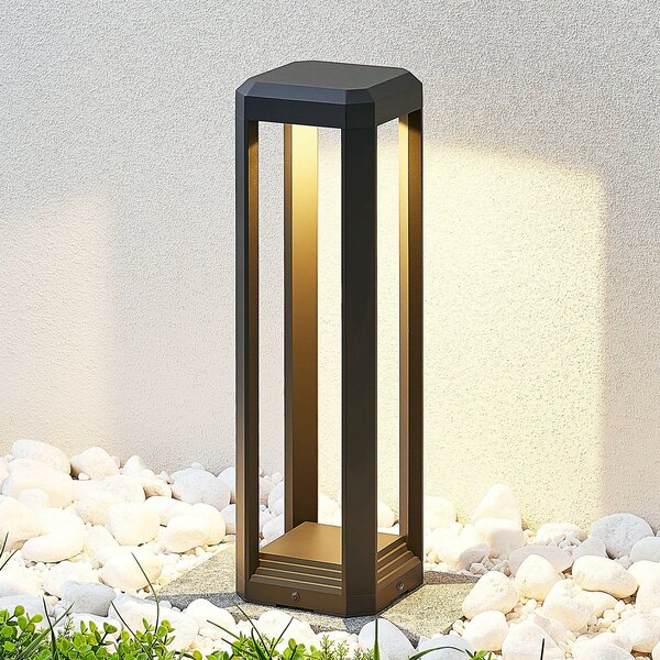 Lucande LED postolna svjetiljka Fery, antracit, metal, 50cm, IP65, Crno, Metal