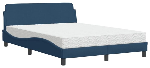 Krevet s madracem Dover plavi 140 x 190 cm od tkanine - Plava / 140 x 190 cm