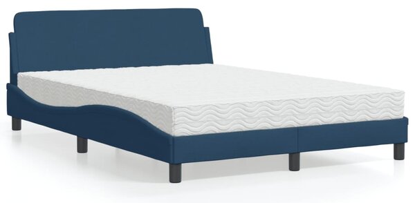 Krevet s madracem Dover plavi 140 x 190 cm od tkanine - Plava / 140 x 190 cm