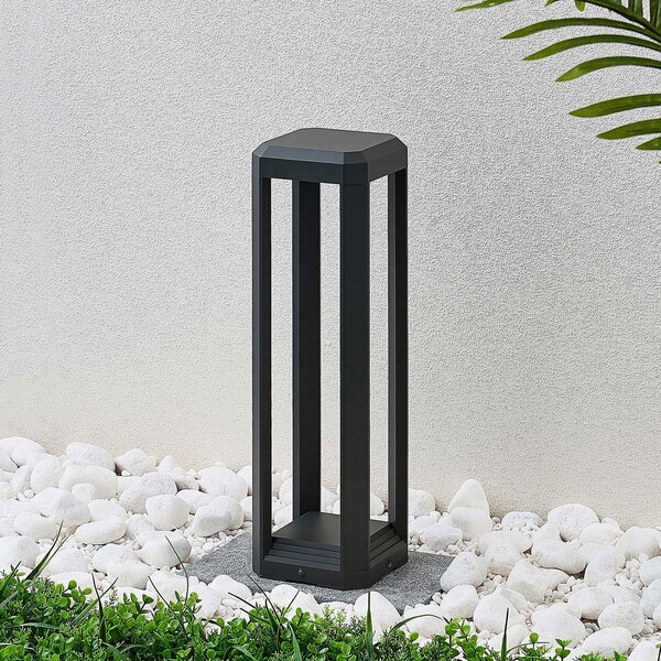 Lucande LED postolna svjetiljka Fery, antracit, metal, 50cm, IP65, Crno, Metal
