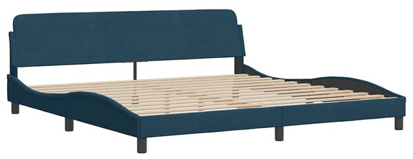 Krevet s madracem Dover plavi 200x200 cm baršunasti - Plava / 200 x 200 cm