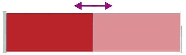 Uvlačiva bočna tenda za terasu 120 x 500 cm crvena - Crvena / 117 x 500 cm