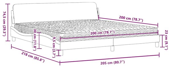 Krevet s madracem Dover plavi 200x200 cm baršunasti - Plava / 200 x 200 cm