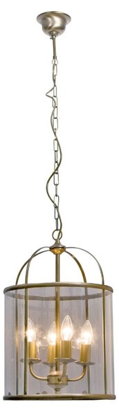 Steinhauer Viseća svjetiljka Pimpernel, Ø 32 cm, bronca, prozirno staklo, prigušiva, Bronca / stari mesing, Područje hodnika, Metal