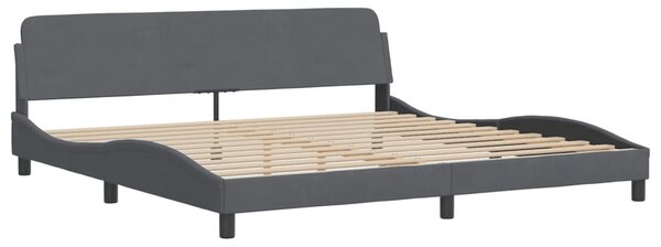 Krevet s madracem Hanko tamnosivi 200x200 cm baršunasti - Siva / 200 x 200 cm