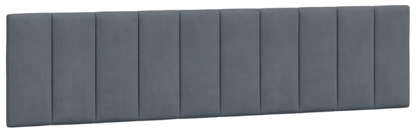Krevet s madracem Hanko tamnosivi 200x200 cm baršunasti - Siva / 200 x 200 cm