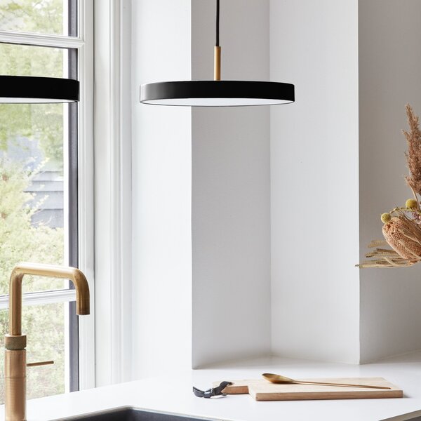UMAGE Asteria mini viseća lampa mesing crna, prigušiva, Crno, Dnevni boravak/blagovaonica, Metal