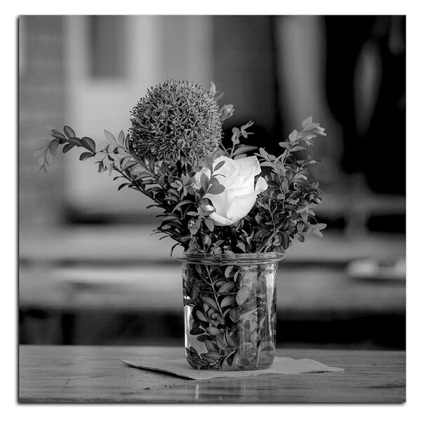 Slika na platnu - Ljetno cvijeće na stolu - kvadrat 372FA (50x50 cm)