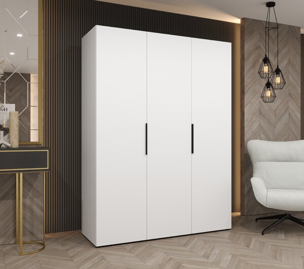 Ormar za garderobu 150 cm Mirabella 1 (bijela + crna)