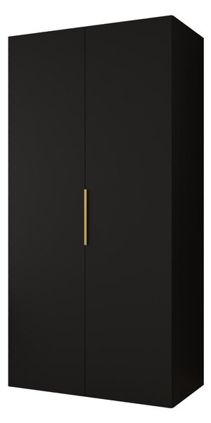 Ormar za garderobu 100 cm Mirabella 1 (crna + zlatna)