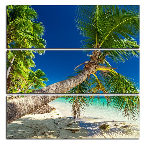 Slika na platnu - Plaža s palmama - kvadrat 384C (75x75 cm)