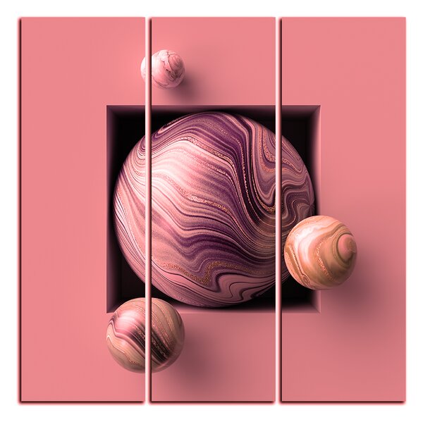 Slika na platnu - Kuglice u boji mramora - kvadrat 388QB (75x75 cm)
