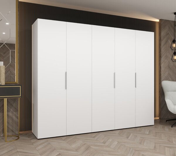 Ormar za garderobu 250 cm Mirabella 1 (bijela + kašmir)