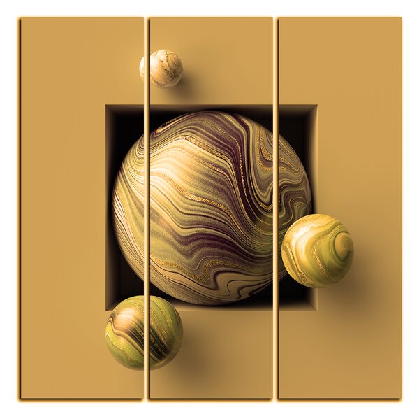 Slika na platnu - Kuglice u boji mramora - kvadrat 388FB (75x75 cm)