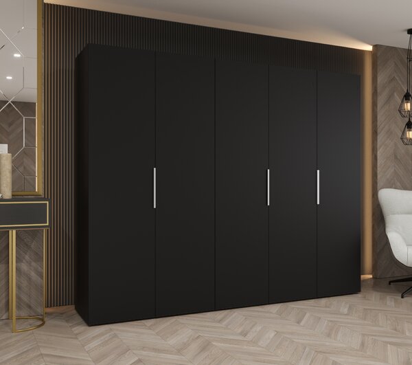 Ormar za garderobu 250 cm Mirabella 1 (crna + kašmir)