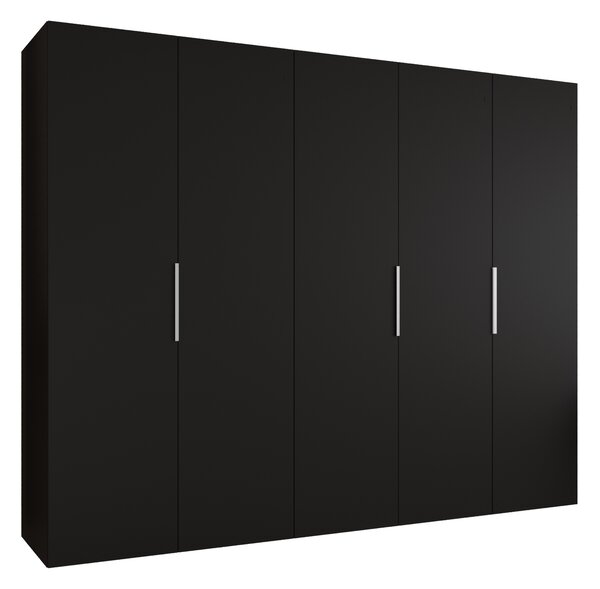 Ormar za garderobu 250 cm Mirabella 1 (crna + kašmir)
