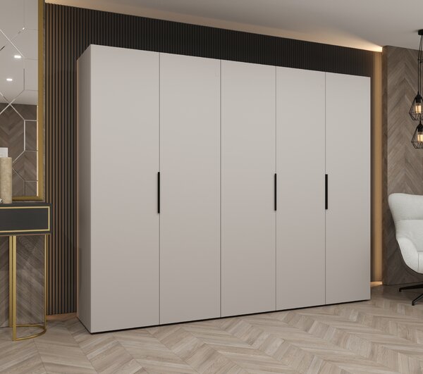 Ormar za garderobu 250 cm Mirabella 1 (kašmir + crna)