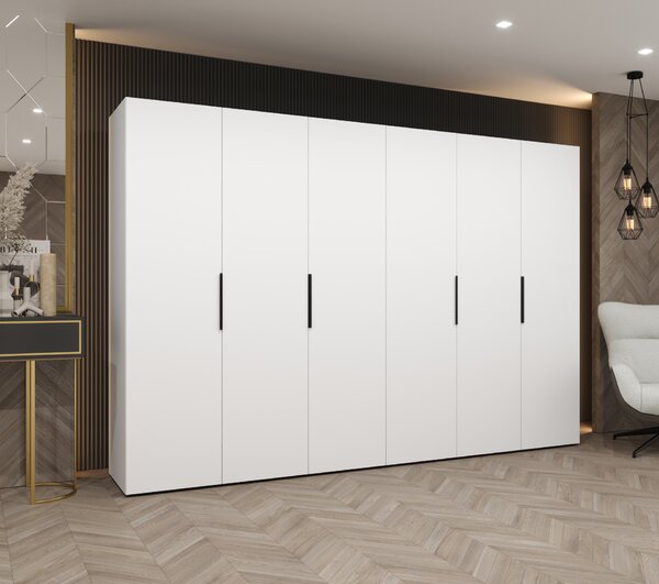Ormar za garderobu 300 cm Mirabella 1 (bijela + crna)