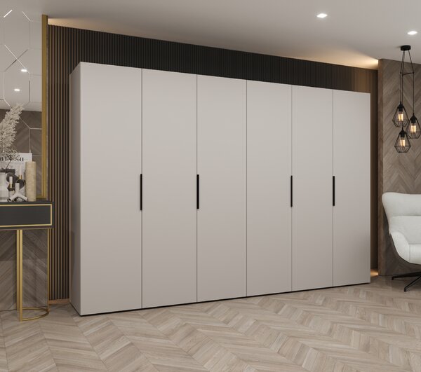 Ormar za garderobu 300 cm Mirabella 1 (kašmir + crna)