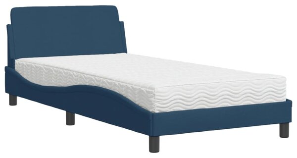 Krevet s madracem Dover plavi 100 x 200 cm od tkanine - Plava / 100 x 200 cm