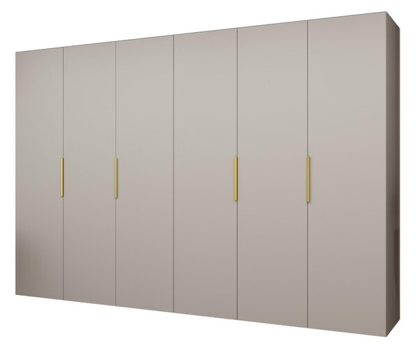 Ormar za garderobu 300 cm Mirabella 1 (kašmir + zlatna)